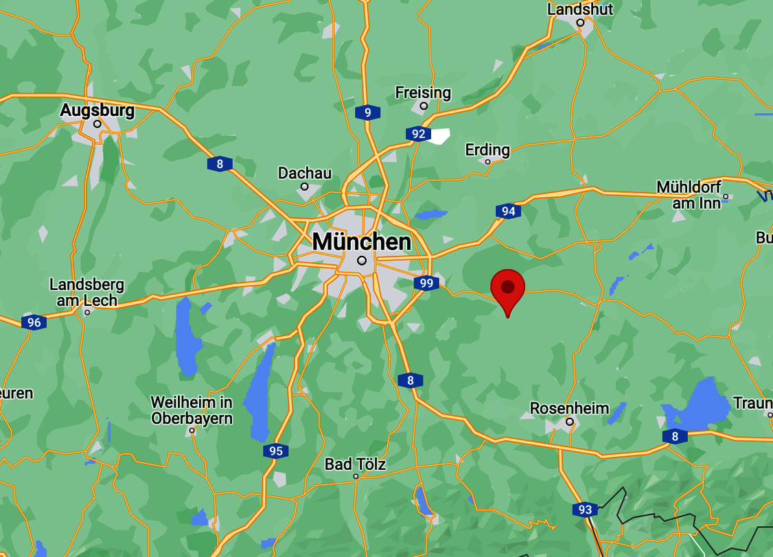Karte des Standortes unseres Wohnmobils bei München